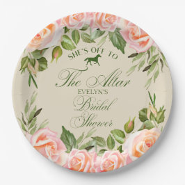 Plato De Papel Frente al altar Derby Floral Bridal Shower