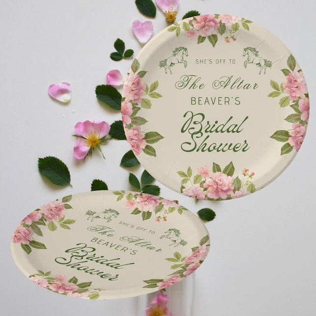 Plato De Papel Frente al altar Derby Floral Bridal Shower (Subido por el creador)