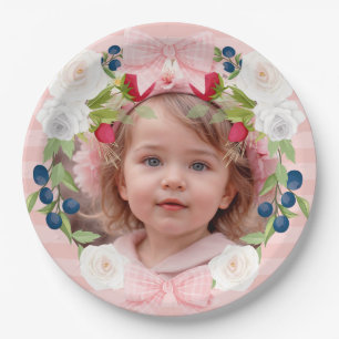 Plato De Papel Fresa 1ª Berry Sweet Birthday Photo