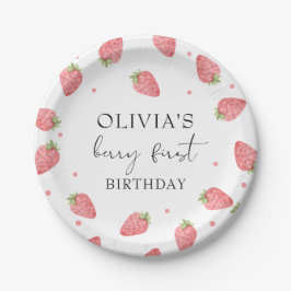 Plato De Papel Fresa 1er cumpleaños Fiesta Berry Paper Plate