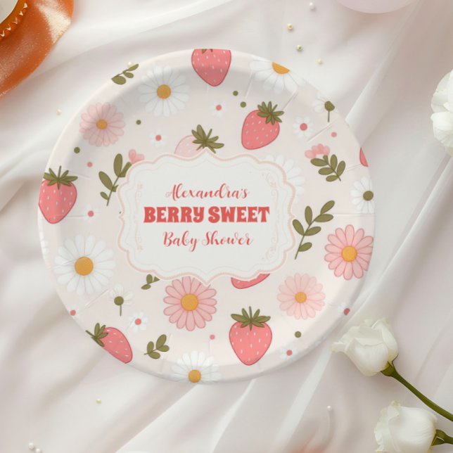 Plato De Papel Fresa Baby Shower Berry (Subido por el creador)