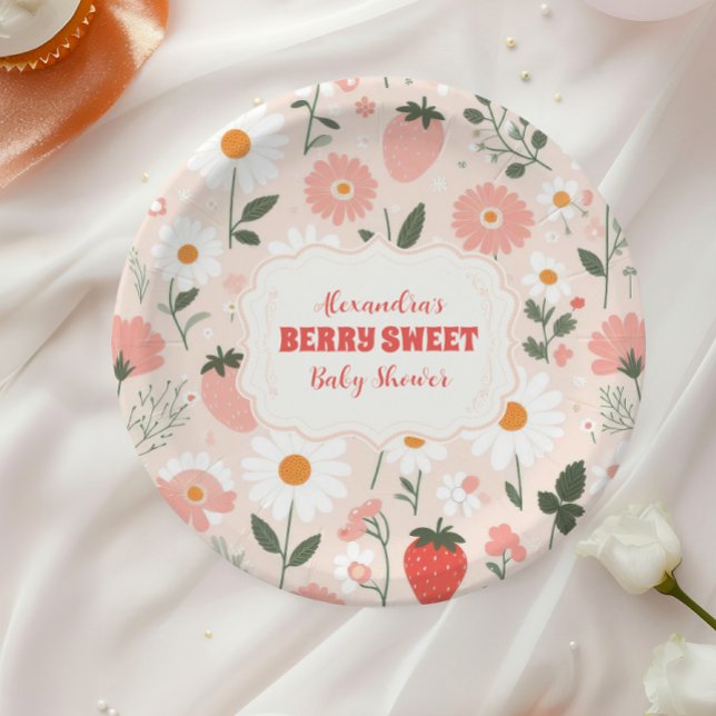 Plato De Papel Fresa Baby Shower Berry (Subido por el creador)