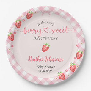 Plato De Papel Fresa Berry Dulce Niña Baby Shower