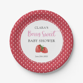 Plato De Papel Fresa Berry Sweet Baby Shower