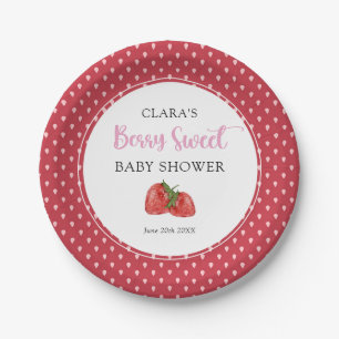 Plato De Papel Fresa Berry Sweet Baby Shower