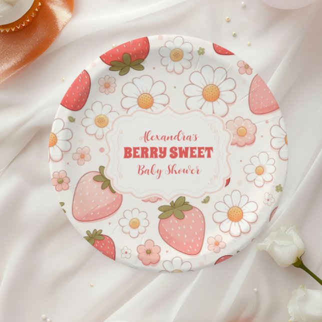 Plato De Papel Fresa Berry Sweet Baby Shower (Subido por el creador)