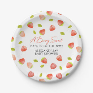 Plato De Papel Fresa Berry Sweet Baby Shower