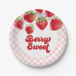 Plato De Papel Fresa Berry Sweet Birthday Paper Placas