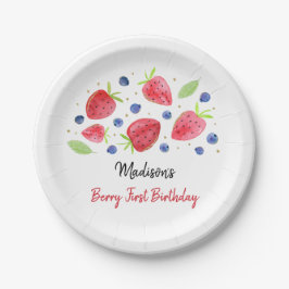 Plato De Papel Fresa Blueberry Berry Sweet Birthday