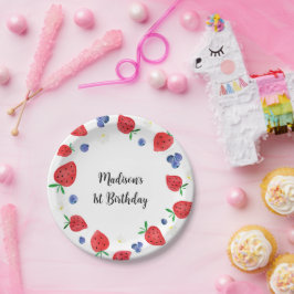 Plato De Papel Fresa Blueberry Berry Sweet Birthday