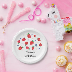 Plato De Papel Fresa Blueberry Berry Sweet Birthday