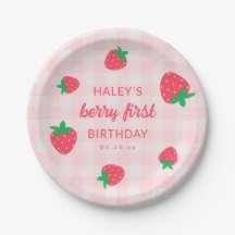 Fresa Cumpleaños Primero 1er Bebe Rosa Lindo
