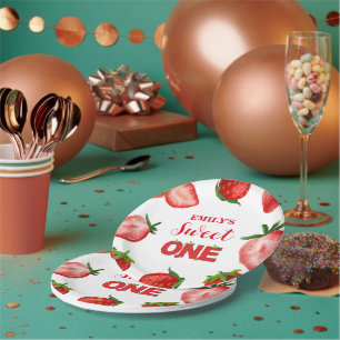 Plato De Papel Fresa dulce Gracias Cumpleaños  Berry Sweet