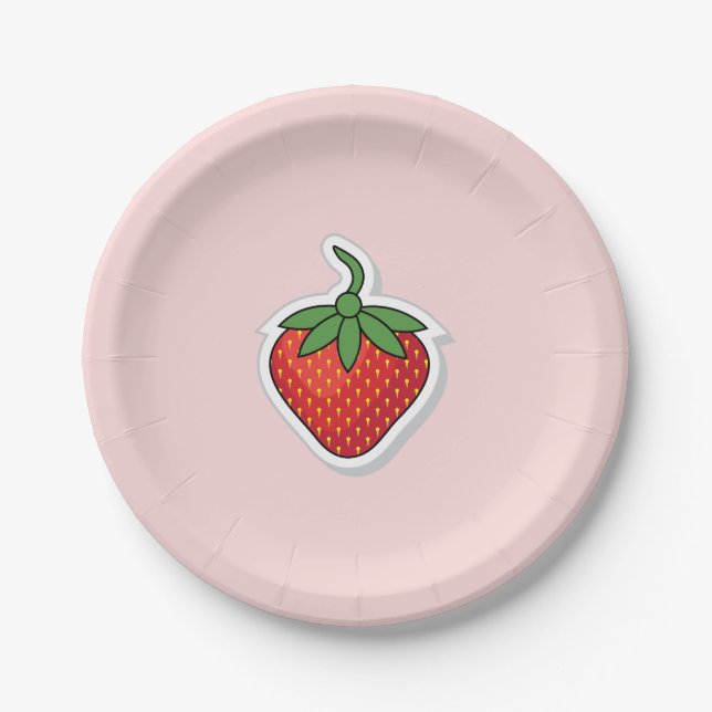 Plato De Papel Fresa dulce rojo (Anverso)