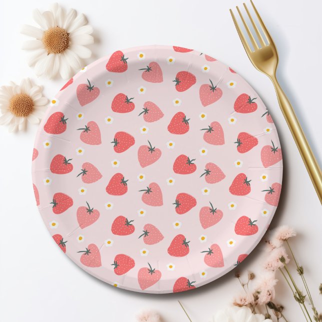 Plato De Papel Fresa primer cumpleaños Fiesta Berry primero (Subido por el creador)