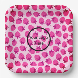 Plato De Papel fresa rosa campo de verano panadería naturaleza fr