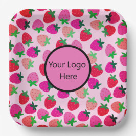 Plato De Papel fresa rosa campo de verano panadería naturaleza fr