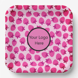 Plato De Papel fresa rosa campo de verano panadería naturaleza fr