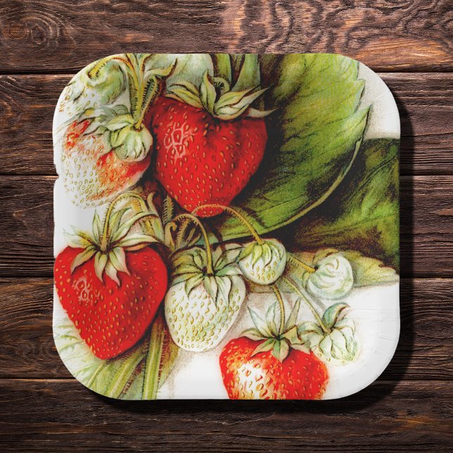 Plato De Papel Fresa vintage (Subido por el creador)