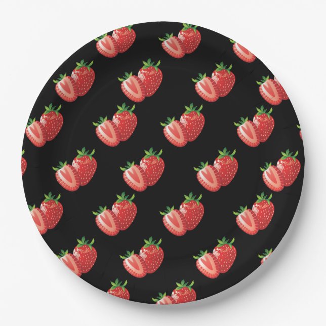 Plato De Papel Fresas (Anverso)