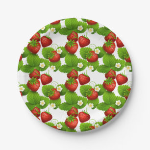Plato De Papel Fresas