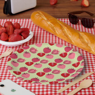 Plato De Papel Fresas