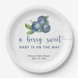 Plato De Papel Fresas azules dulces