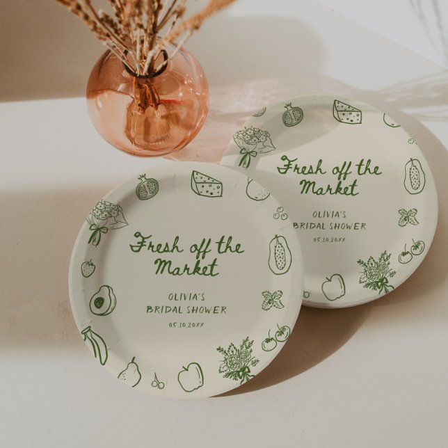 Plato De Papel Fresco De La Mano Verde Del Mercado (Subido por el creador)