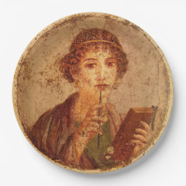 Plato De Papel Fresco de Sappho en Pompeya