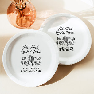Plato De Papel Fresco Del Mercado, Ducha De Novias, Mercado De Ag