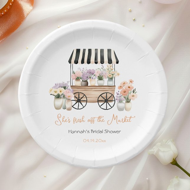 Plato De Papel Fresco Del Mercado Floral Bridal Shower (Subido por el creador)
