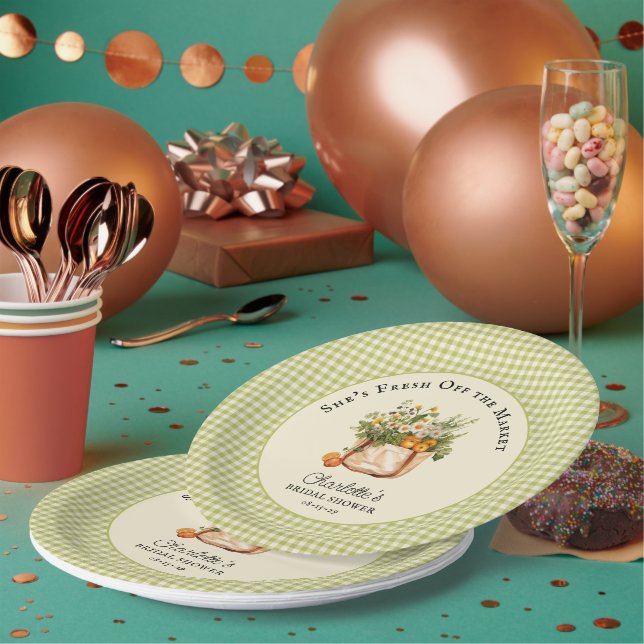 Plato De Papel Fresco en el mercado de duchas de novias para gran (Multi)