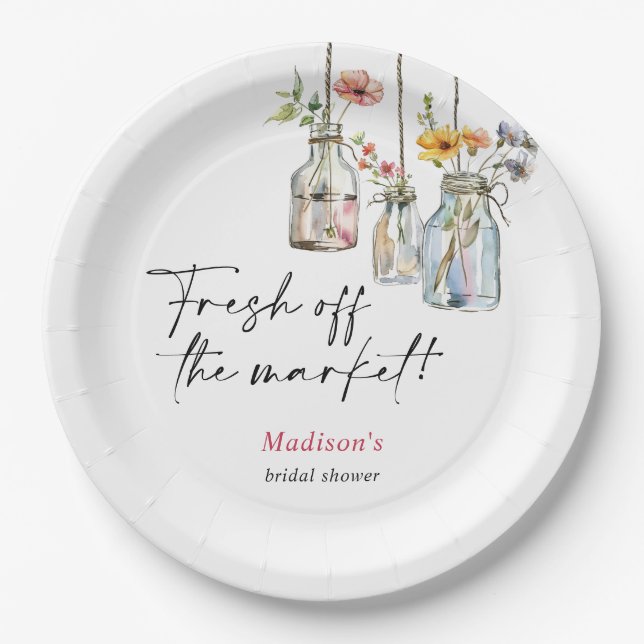 Plato De Papel Fresco fuera del mercado Florero para Desayuno Nup (Anverso)