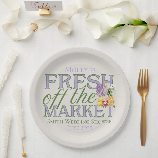 Plato De Papel Fresco fuera del mercado - Novia moderna personali (Boda)