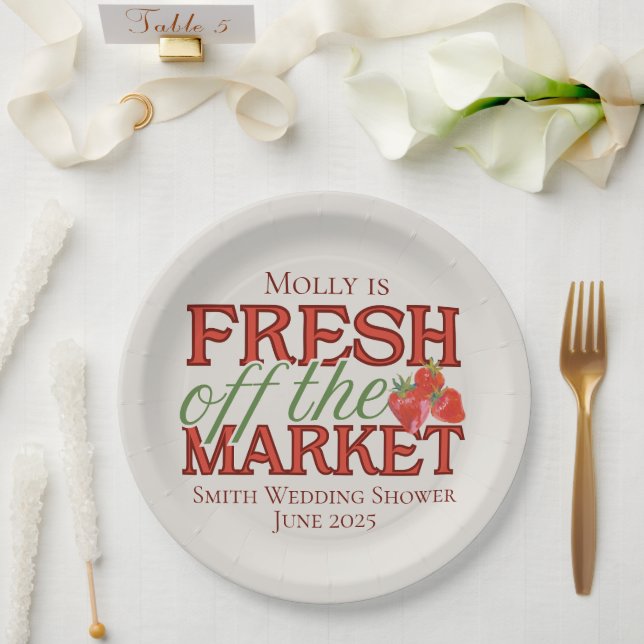 Plato De Papel Fresco fuera del mercado - Novia moderna personali (Boda)