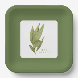 Plato De Papel FRESH BAY DEJA 9" Placas de papel cuadrado - Verde