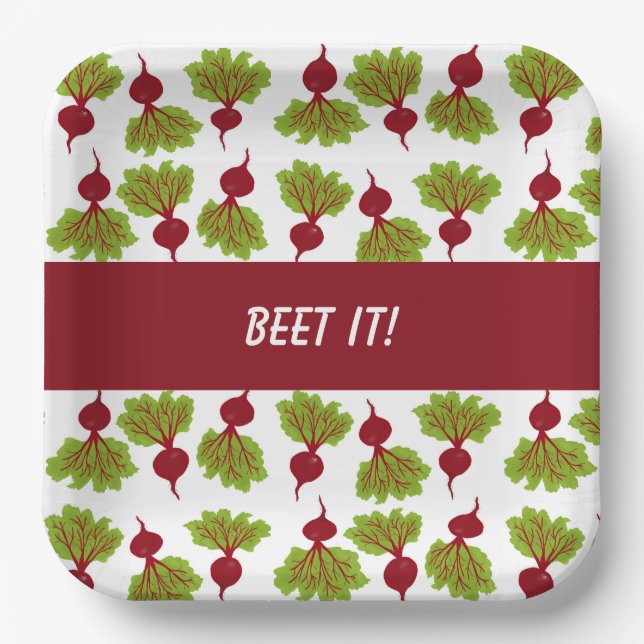 Plato De Papel Fresh Beet Collection White (Anverso)