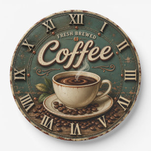Plato De Papel Fresh Brewed Coffee Rustic Farmhouse