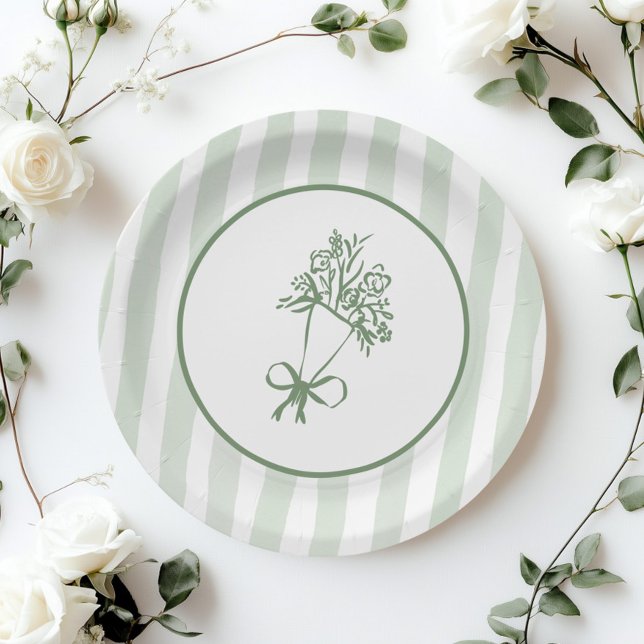 Plato De Papel Fresh Off the Market Sage green whimsical Bouquet (Subido por el creador)