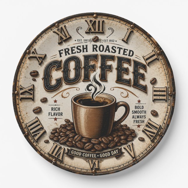Plato De Papel Fresh Roasted Coffee  (Anverso)