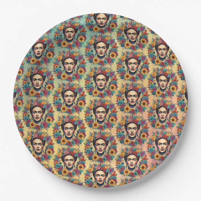 Plato De Papel Frida Kahlo (Anverso)