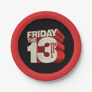 Plato De Papel Friday the 13th   Bleeding Stacked 3D Logo