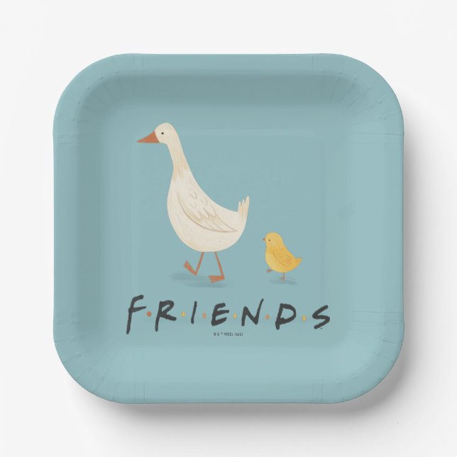 Plato De Papel FRIENDS™ | El pollito y el pato (Anverso)
