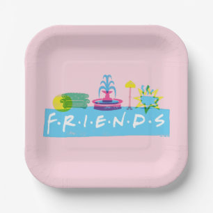 Plato De Papel FRIENDS™   Logotipo con iconos
