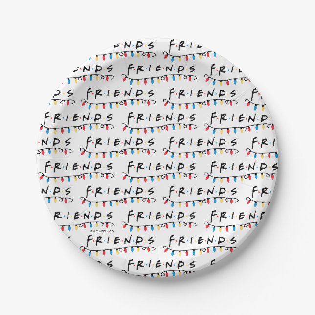 Plato De Papel FRIENDS™ | Luces de Navidad Logo (Anverso)