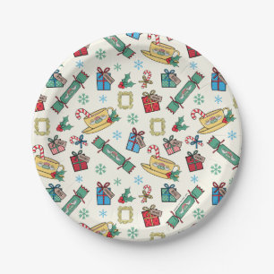 Plato De Papel FRIENDS™   Patrón de Iconos de Navidad