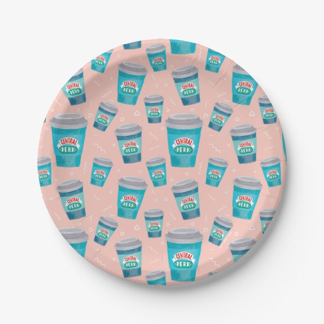 Plato De Papel FRIENDS™ | Patrón de Taza de Café de Central Perk (Anverso)