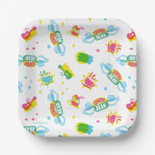 Plato De Papel FRIENDS™ Patrón Neon Central Perk