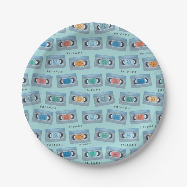 Plato De Papel FRIENDS™ | The One With Video Tape Pattern (Anverso)