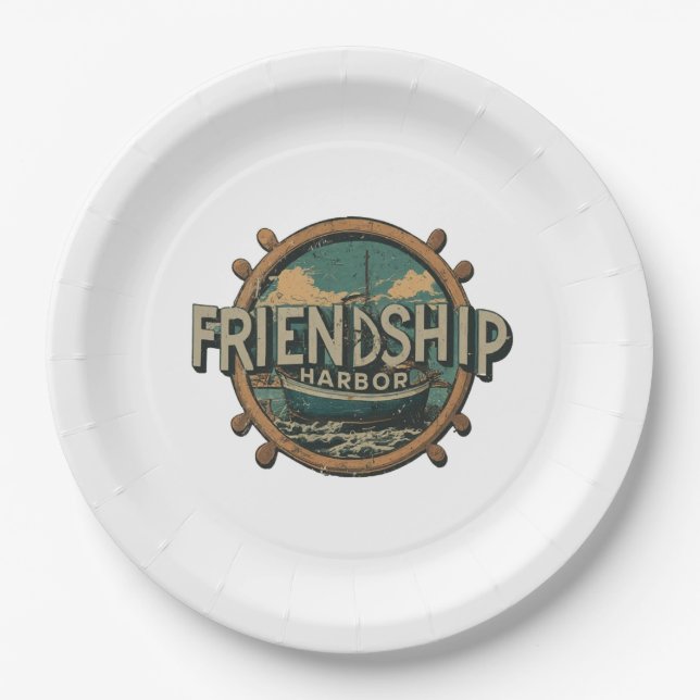 Plato De Papel Friendship Harbor (Anverso)